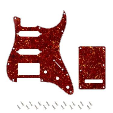 Imagem de Banworks 4Ply Strat HSS Pickguard 11 furos SSH Pickguard placa de risco com placa traseira 6 furos Trem Tremolo conjunto de capa para EUA/Mexicano estilo moderno padrão Stratocaster ST JT/HB-09 marrom