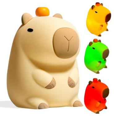 Imagem de Luminaria Mesa Capivara Abajur Fofa Touch Recarregavel Muda de Cor Dec