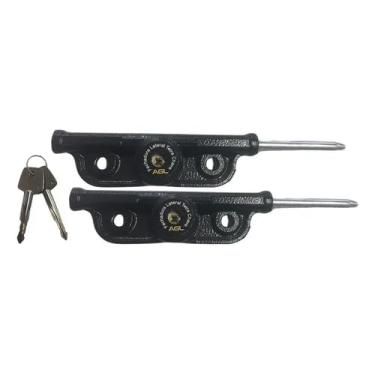 Imagem de AGL Fechadura Lateral Tetra Chave, Kit com 2 Fechaduras, Chaves e Acessórios de Instalação, Preto