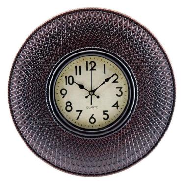 Imagem de Relógio De Parede Decorativo Clássico 40cm Cobre