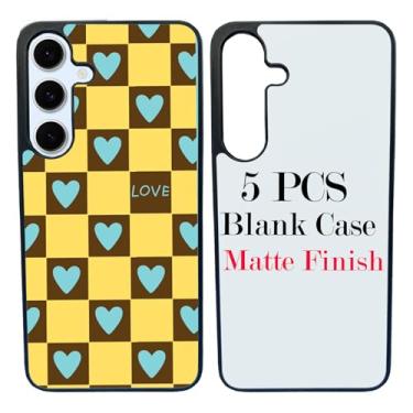 Imagem de JUSTRY Capa de telefone em branco sublimação 5 peças para Samsung Galaxy S24 FE, fácil de sublimar DIY 2 em 1 2D capa de borracha macia imprimível por transferência de calor capa de telefone +