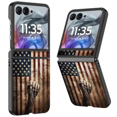 Imagem de WZCJDHMJ Capa para Motorola Razr 2025/2024, fina, fina, rígida, antiarranhões, capa de telefone à prova de choque para Moto Razr 50-Bandeira patriótica