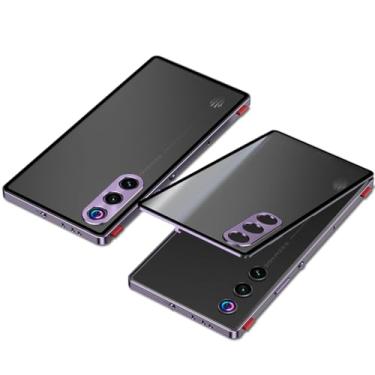 Imagem de QUIETIP Capa compatível com Red Magic 10 Air com protetor de tela, moldura de metal + capa traseira de superfície fosca de PC, roxo