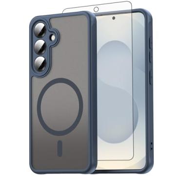 Imagem de Asuwish Capa de telefone para Samsung Galaxy S24/S25 5G, compatível com Magsafe Magnetic, translúcido fosco antiimpressões digitais, capa protetora à prova de quedas à prova de choque S 24 24S 25 25S