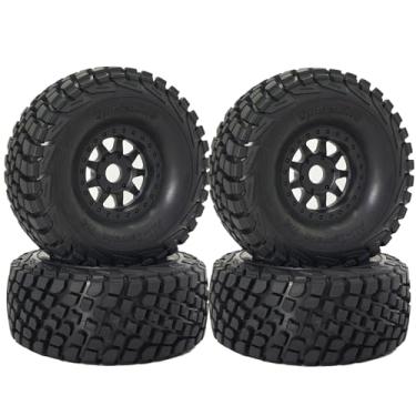 Imagem de Chanjorlin 1/7 1/8 RC Short Course Truck Tires and Wheels 17mm Hex OD 135mm Off Road Tyres for 1:7 1:8 Scale RC Truck Car HSP TRAXXAS UDR FS FSR Atom ARRMA Mojave 6S EXB YK4072 DF7 4PCS (Black)