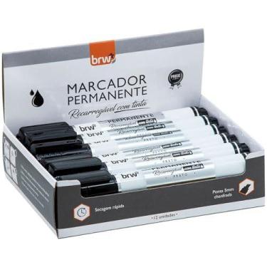 Imagem de Pincel Marcador Permanente Linha Prime Recarregavel Preto - BRW