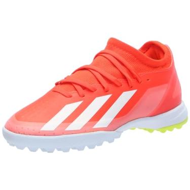 Imagem de adidas Unissex adulto X Crazyfast League Turf, Vermelho solar/branco/amarelo solar, 13.5 Women/12.5 Men