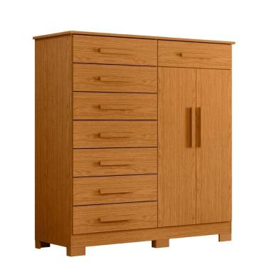 Imagem de Cômoda Quarto Verona com 8 Gavetas e 2 Portas com Cabideiro