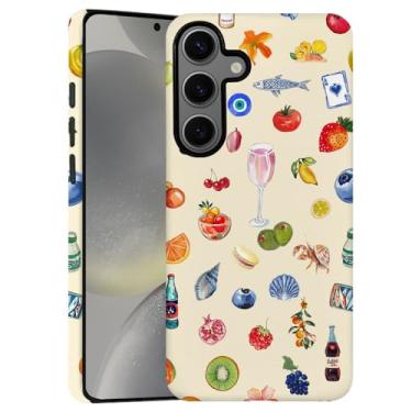 Imagem de DAIZAG Capa para Samsung Galaxy S24 Plus, capa de telefone estética com concha de fruta, capa de proteção de camada dupla fosca durável para mulheres e meninas