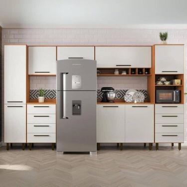 Imagem de Cozinha Compacta 7 Peças 8 Portas 8 Gavetas Evolution Plus Freijó/ Off-White