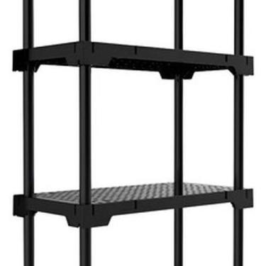Imagem de Estante Plástico 127X70X35Cm Preta 4 Prateleiras Até 100Kg - Brazil Ho