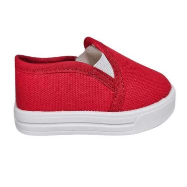 Imagem de Tênis Infantil Slip On Menino Menina Lona Sem Cadarço Confortável Anti