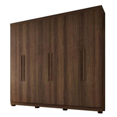 Imagem de Guarda Roupa New Master 6 Portas 4 Gavetas 10 Prateleiras Imbuia