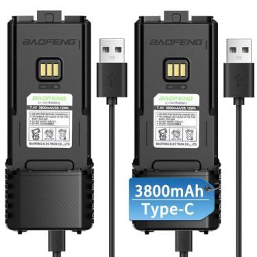 Imagem de Bateria Baofeng AR-5RM 3800mAh com USB-C para rádio amador, pacote com