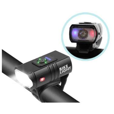 Imagem de Farol Ciclismo 2 Led Cree T6 Usb Com Medidor Recarregável - ATENA