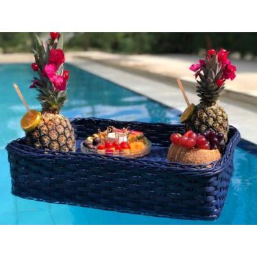 Imagem de Bandeja Decorativa Artesanal em Vime  Flutuante e Multiuso - Bella don