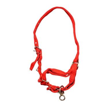 Imagem de menolana Corda para treinamento de cavalo, focinheira de lona para gado, equipamento de treinamento equestre ajustável e resistente para trilha estável, rancho, L