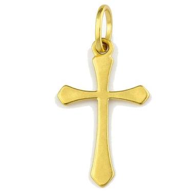 Imagem de PINGENTE OURO 18k MINI CRUZ CRUCIFIXO CORRENTE BRINCO - JOALHERIA LN, 