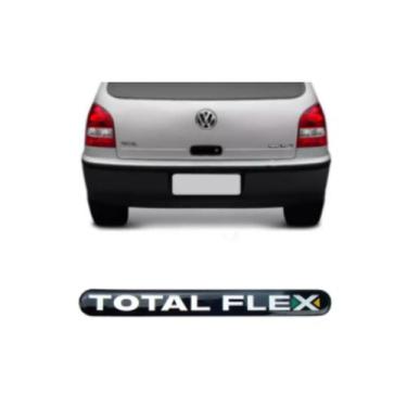 Imagem de Emblema Letreiro Total Flex Resinado Prata Fundo Preto Fox Golf Polo -