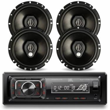 Imagem de Kit Rádio JBL Celebrity Automotivo 150 BT USB FM Auxiliar e 4 Alto Fal