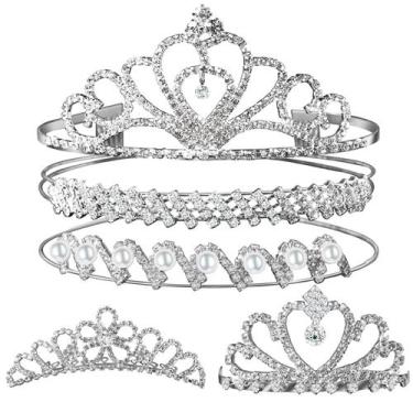 Imagem de Tiara Teenitor Crown para mulheres, casamento, 5 peças