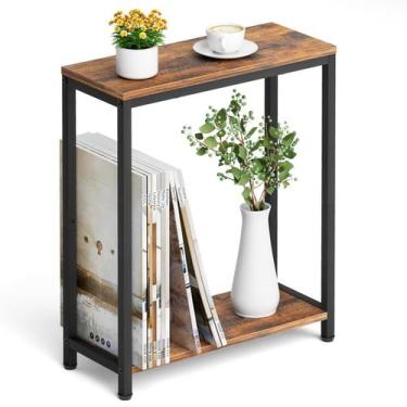 Imagem de Mesa lateral SLEEPING LAMB Narrow Small de 2 camadas para espaços pequ