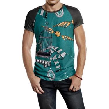 Imagem de Camiseta Raglan Masculina  Harry Potter Ref:85 - smoke, Preto, P