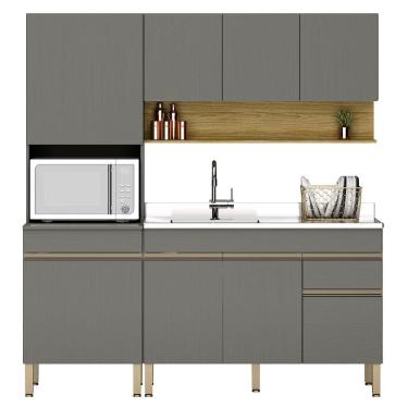 Imagem de Cozinha Modulada 3 Pecas Balcao Pia 3023 Line Ktp Gris Cp Freijo