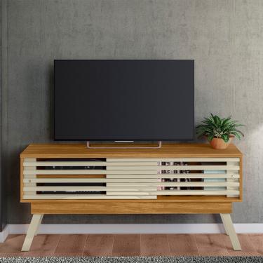 Imagem de Rack TV 65 Pol 150cm Bancada para Sala Orlin Cumaru/Opala M20 - D'Rossi