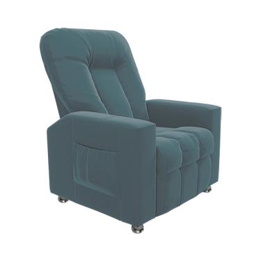 Imagem de Poltrona do Papai Reclinável Para Cinema Sora Veludo Azul Claro FH1 - D'Rossi