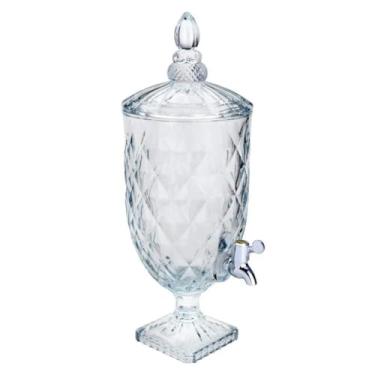 Imagem de Jarra de Vidro, 55×13cm, Suqueiro Jarra de Vidro Cristal Suco Diamond 5 Litros com Torneira(1.8L 88027)