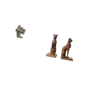 Imagem de Fenteer Estatuetas Modernas de E Gato Egípcio, Ornamento Decorativo de Mesa, Escultura para Sala de Estar, Escritório, Armário, Estante, Presente de In