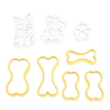 Imagem de Conjunto de cortadores de biscoitos para tratamento de cachorro, 8 peças de plástico, faça você mesmo, cortador de biscoito de desenho animado, vários padrões para amantes de