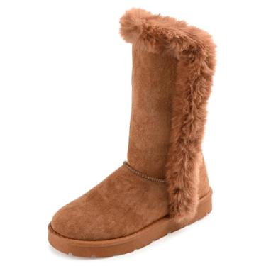 Imagem de Journee Collection Womens Cleeo Round Toe Pull On Winter Boots Cognac 8 Medium WOMENS US