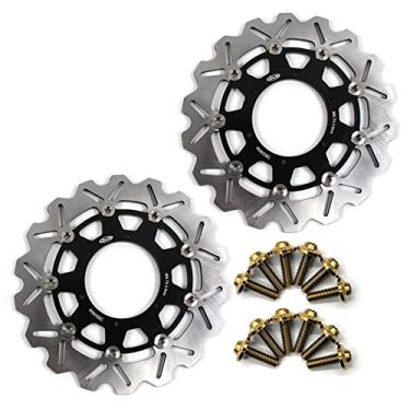 Imagem de Arashi Discos de freio dianteiro Rotores com parafusos de montagem para BMW F700GS ABS 2013-2018, F800GS ABS 2009-2018, acessórios de substituição de motocicleta preto