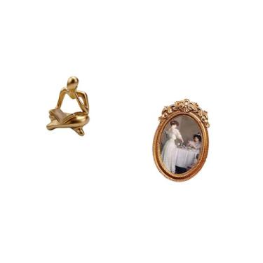 Imagem de Fenteer Estátua de Pensador Abstrata Ornamentada, Decoração de Moldura para Mesa, Sala de Estar, Prateleira, Escritório, Pequena Moldura de Resina para Pendur