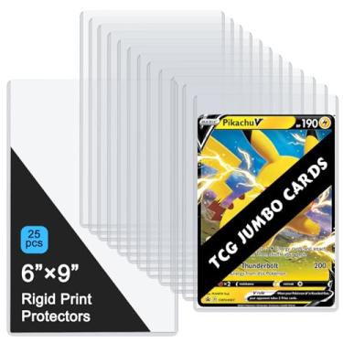 Imagem de Protetores de folha de plástico rígido de 15 cm x 23 cm, capas de cartão jumbo, protetores rígidos para cartões colecionáveis de grandes dimensões, protetor de certidão de nascimento (pacote com 25)