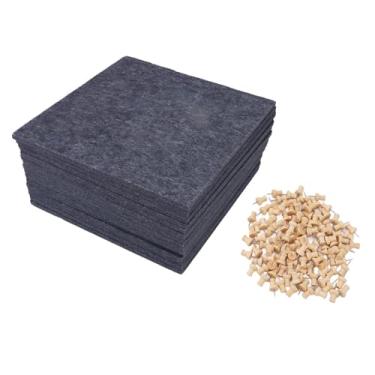 Imagem de TOPINCN 16 Blocos de Feltro para Quadro de Avisos Com 120 Estacas de Madeira, Painéis de Parede de Feltro, Placa de Cortiça Alternativa para Paredes, Escritório Doméstico