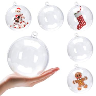 Imagem de AMS Bolas de Plástico Transparente 10 Peças Natal DIY Transparente Acrílico 12 cm