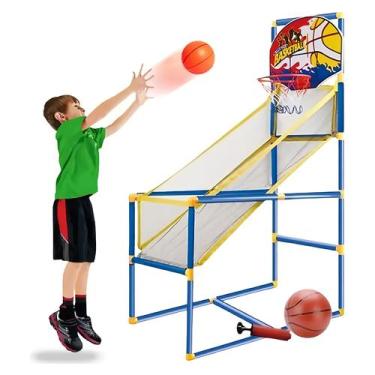 Imagem de Jogo de Basquete Kit Tabela Completo Cesta Infantil Aro Bola - 99Toys