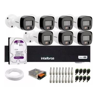 Imagem de Kit Intelbras 7 Cameras  Vhd 1120b Full Color Dvr 3008c C/hd 1tb