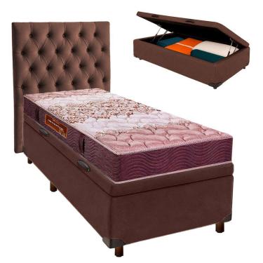 Imagem de Kit Cama Box Bau + Cabeceira + Colchão Solteiro D26 - Ortophedic - Sankonfort