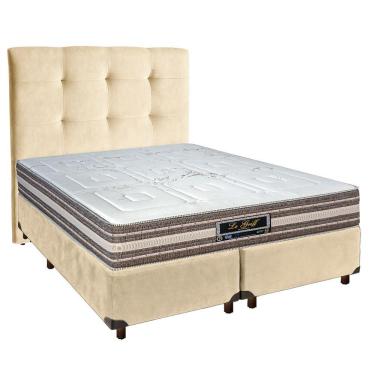 Imagem de Cama Box + Colchão Casal Molas Ensacadas Legriff Sankonfort + Cabeceira Estofada