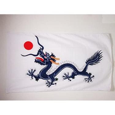 Imagem de AZ FLAG Bandeira da Dinastia Qing 1889 da China 9,5 x 1,5 m para um mastro - Bandeiras de dragão chinês 90 x 150 cm - Banner 3 x 1,5 m com furo