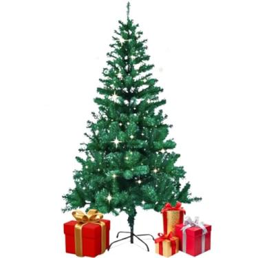 Imagem de Árvore De Natal Branca OU Verde 180cm 400 Galhos Pé de Ferro Luxuosa Cheia Grandes Pinheiro Premium(Verde 1,80m,C/PISCA 110v)