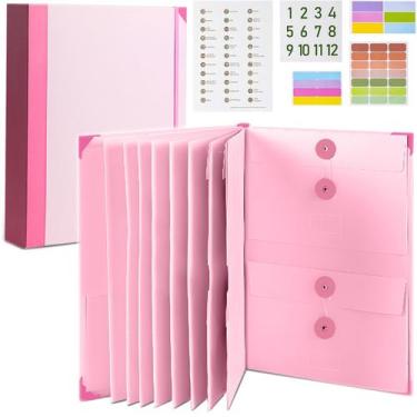 Imagem de Organizador de documentos de fólio com etiquetas, pastas de fólio com 