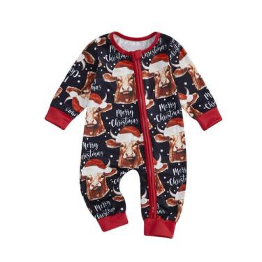 Imagem de Macacão Karwuiio Baby Boy Girl Cow Print 3-6 meses