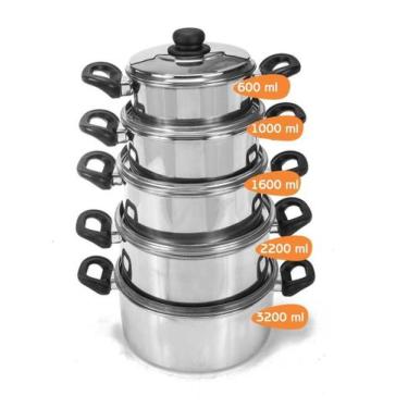 Imagem de Jogo Panelas Caçarola 5 Peças Baquelite An0088 - Geral