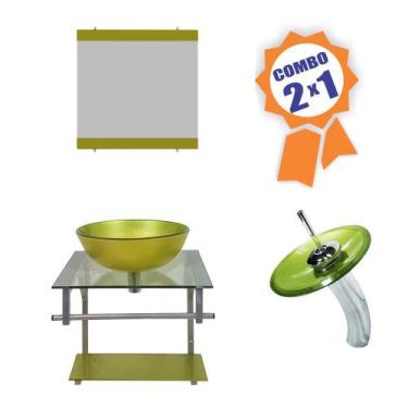 Imagem de Combo 2 em 1 - Gabinete 45cm Polônia + Torneira Ibiza - EKASA, Verde O