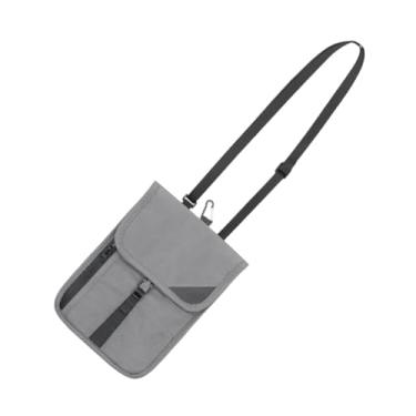 Imagem de Generic Carteira de pescoço de viagem com bloqueio RFID, bolsa de pescoço, bolsa de roupa íntima para mulheres e homens, leve, com alça de pescoço ajustável, Cinza Escuro